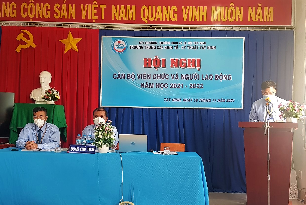 Trường TC KTKT Tây Ninh tổ chức Hội nghị cán bộ, viên chức và người lao động, năm học 2021 – 2022